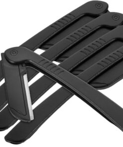 Happyyami Maquinilla de Afeitar Facial y Diseño Ergonómico Plegable de Acero Inoxidable Negro con Protector de Malla para Dar Forma Cejas y Afeitado Preciso