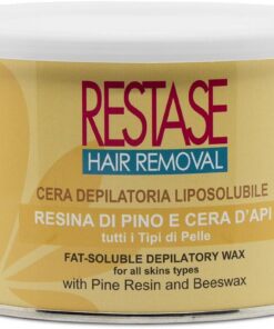 RESTASE | Cera Depilatoria Liposoluble, Resina de Pino y Cera de Abejas, Todo Tipo de Piel, 400 ml, Made in Italy