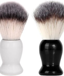 Echolly-Brochas de afeitado para hombre, 2 brochas de afeitar de cerdas superfuertes que no se desprenden, mango acrílico suave, cepillo de afeitado rico y rápido para crema de afeitar