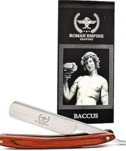 Razor Blades Club Maquinilla de afeitar Roman Empire Baccus Straight Razor | Maquinilla de afeitar profesional para barba, bigote y contornos Plata 1 Unidad (1 Paquete)