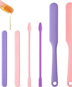 Thinp 6 barras de cera de silicona, 3 estilos de espátulas de cera antiadherentes para depilación reutilizables, raspador de ceras duras de silicona, aplicador de cera para uso en el hogar, salón de