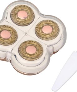 Cabezal de repuesto para removedor de vello eléctrico, máquina de afeitar de pelo corporal, cabezales de repuesto para 4 cabezales de depilación, 2.4 x 2.4 x 0.8 pulgadas