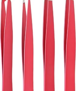 Juego de pinzas, 4 piezas de removedor de pelo y astillas para hombres y mujeres (rosa)