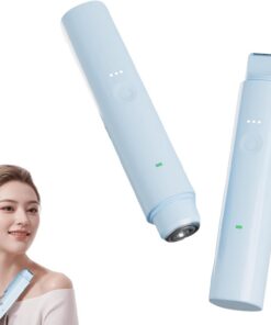 Recortadora de bikini para mujer, maquinilla de afeitar eléctrica femenina 2 en 1 para cabello púbico, área privada, piernas, cara, vello corporal, impermeable, doble cabeza, recargable (azul)