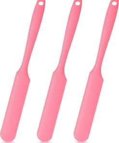 3 piezas espátulas antiadherentes de cera espátula de silicona aplicador de depilación espátula aplicador palos de depilación, palos de cera dura raspador (rosa)