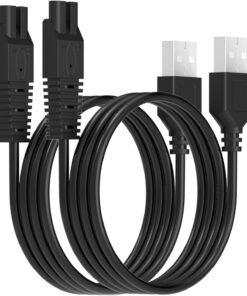 2 cables de alimentación compatibles con afeitadora eléctrica Remington Smooth & Silky para mujer, color negro