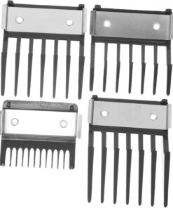 VALICLUD Juego De 4 Peines Eléctricos De Límite De Corte Con Empuje De Cabello Para Peines Guías Recortadoras Suministros De Peluquería Accesorios De Peine Guía Abs Negro