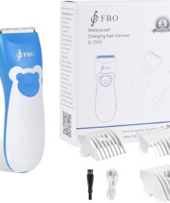 FBO Cortadora de bikini y afeitadora eléctrica sin dolor para adultos, kit de cortadora de pelo de bebé, recortadora de pelo multiusos para niños, silenciosa, inalámbrica, impermeable, recargable