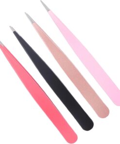 VALICLUD Pinzas para Cejas de Acero Inoxidable, 4 Piezas, Ligeras, para Depilar y Dar Forma Cejas en Uso Diario Color Aleatorio