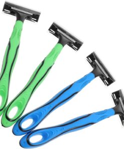Maquinilla de Afeitar Portátil de 4 Piezas, 3 Capas, Azul | Pp y Tpr, para Piernas y Cuerpo, Diseño Compacto, Uso en Viaje y Actividades al Aire Libre