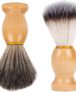 MAGICLULU Brochas de Afeitar Cepillo Flexible y Portátil Cerdas de Nylon y Mango de Madera 2 Piezas para Hombre para Barbería y Limpieza Facial