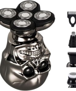 ULTECHNOVO Afeitadora Eléctrica para Hombre Estructura de Cinco Cabezas, Acero Inoxidable y Carga Usb, Adecuado Hogar Cabeza Flotante y Diseño Creativo