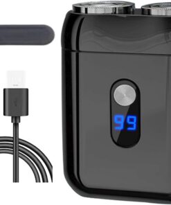 Dispositivo de afeitado recargable de doble cabezal con accesorio para hombres, herramienta de aseo de barba eléctrica