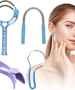 Ideal Swan Paquete de 4 removedores de vello facial para mujer, removedor de vello de primavera para labio superior, barbilla, cara o cuello, depilación de rosca, máquina de enhebrado para cejas, cara