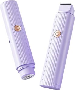 Afeitadora para mujer 2 en 1, recortadora de bikini para mujer, removedor de vello facial para mujer, afeitadora eléctrica recargable para labios superiores, barbillas, mejillas, axilas, brazos