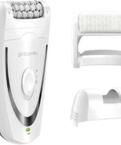Conair GIRLBOMB Depiladora con rodillo de hielo para piel lisa y suave, dispositivo de depilación, depiladora para mujeres, afeitadora y recortadora para mujer, kit de 3 piezas con accesorio de