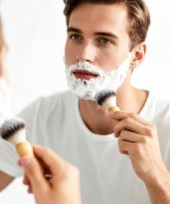 Brocha de afeitar, herramienta de aseo para barba, diseño manual, cepillo de espuma para afeitado facial, viajes, uso doméstico