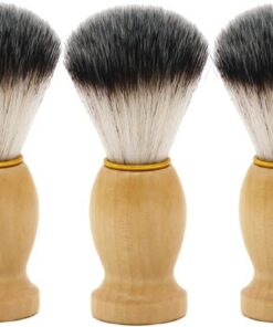 Brochas de afeitar para hombres, paquete de 3 cepillos de afeitar de viaje, mango de madera vegana, herramienta de limpieza facial hecha a mano, regalos del día del padre, cepillo de afeitar