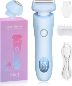 Razors - Maquinilla de afeitar para mujer, maquinilla de afeitar facial para mujer, recortadora de bikini 2 en 1, maquinilla de afeitar eléctrica para mujer, cuerpo, cara, piernas y axilas, uso en | IPX7 resistente al agua