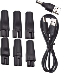 Ciieeo 1juego Cable de Carga y Adaptador USB para Afeitadoras Eléctricas Cortapelos y Purificadores Kit de Repuesto Resistente con Múltiples Conectores Dispositivos Multifuncionales