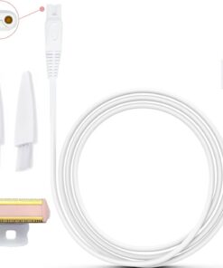 Cable de carga USB para mujer con cabezal de repuesto y recortadora de afeitadora, compatible con acabado táctil, cuerpo impecable, recargable, con 2 cepillos de limpieza