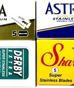 Astra-Derby-Shark - Cuchillas de afeitar de doble filo, 20 cuchillas