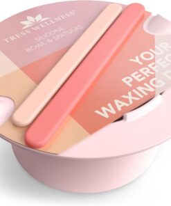 Tress Wellness Revestimiento de silicona para calentador de cera, fácil de limpiar, cuencos de silicona con 2 espátulas de silicona compatibles con kit de depilación eléctrica de 16 onzas