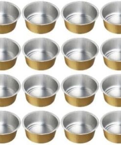 Healeved 3 Juegos Recipiente Para Derretir Cera Papel De Aluminio Bote De Cera Latas De Tarta Pequeñas Fusor s Depilatoria Tazones Para Enr Cuencos De Golden 25 Piezas * 3
