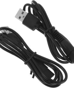 STOBAZA Cable de Carga USB para Afeitadora Eléctrica Diseño Forma de 8 Revestimiento de Goma Resistente al Calor Longitud Práctica para Uso el Hogar y Viaje Pack de 2 Cables