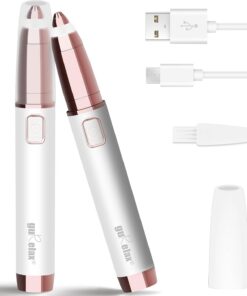 gurelax Recortadora de cejas para mujer, removedor de pelo eléctrico de cejas, moldeador de cejas sin dolor con luz LED, recargable por USB, depiladora de cejas y cara para mujeres