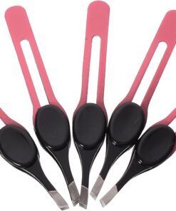 Pinzas de Precisión para Cejas de Acero Inoxidable, Kit 5 Piezas | Almohadilla de Goma, Color Aleatorio, Uso Diario y Exterior, para Mujeres y Hombres