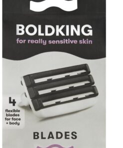 Boldking Paquete de 4 cuchillas de afeitar extra sensibles para pieles especialmente sensibles, cuchillas de afeitar para hombre para un afeitado apurado, cuchillas reciclables