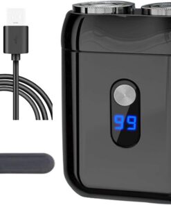Afeitadora eléctrica portátil de doble cabezal para hombre, de cuerpo completo, lavable, para viajes y viajes de negocios