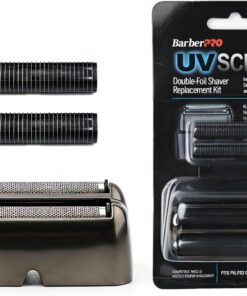 Lámina de repuesto y cortador para afeitadoras BaBylissPRO UV de doble lámina. Cabezal de repuesto hipoalergénico de cierre extra, solo para uso con afeitadoras UV (negro mate (FXLRF2MB))