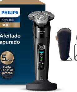 Philips i9000, Afeitadora Eléctrica Hombre, Máquina de Afeitar Barba en Seco y Mojado, Tecnología SkinIQ, Base de Carga, Recargable, Estuche de Viaje, X9000/10