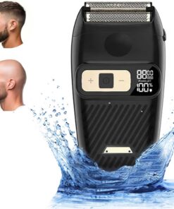 Afeitadora de papel de aluminio para hombres, afeitadoras de doble lámina, impermeables, húmedas, secas, pantalla LED, inalámbrica, recortadora de barba, afeitadora eléctrica