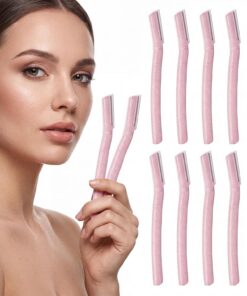 12 maquinillas de afeitar para cejas, maquinillas de afeitar faciales multiusos, herramientas exfoliantes de dermaplaning, recortadoras de cejas con cubierta protectora, depilación facial para mujeres