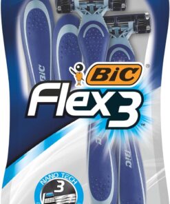 BIC Flex 3, Razors para hombres, Paquete de 4