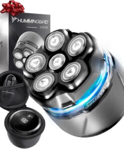 HUMMINGBIRD MK3 Stealth Edition - Afeitadora eléctrica de cabeza sin níquel para hombres, inalámbrica USB C recargable, resistente al agua, afeitado húmedo y seco, cabezal de 6 cuchillas, pantalla LED