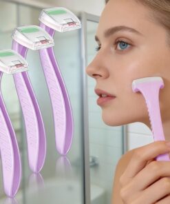 Removedor de vello facial, 3 piezas, maquinilla de afeitar para mujer, juego de maquinilla de afeitar para cejas, mini maquinillas de afeitar portátiles para viajes, herramienta compacta de
