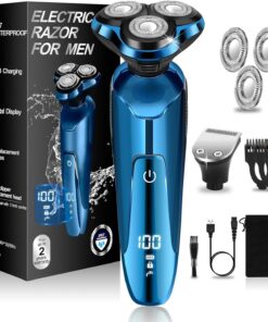 Afeitadoras Eléctricas para Hombres Afeitadora Eléctrica Cara Hombre Eléctrica Seco y Húmedo Impermeable Rotary Shaver Inalámbrico USB Recargable Máquina de Afeitar Regalo 4.14