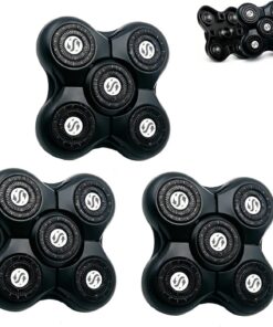 Cabezales de repuesto de 5 cuchillas compatibles con afeitadora inalámbrica Groomie para afeitadora de cabeza calva, repuesto de maquinilla de afeitar eléctrica giratoria de 5 cuchillas, afeitado