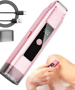 Recortadora de Bikini Mujeres Recargable, Recortadora Seco/Mojado, Pantalla | Depiladora Corporal Femenina de 2 Cabezales Zona Íntima, Axilas, Piernas, Brazos, Playa, Lista para Nadar