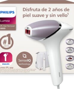 Philips Lumea serie 8000, dispositivo de depilación IPL, alternativa de depilación láser, tecnología SenseIQ, 4 accesorios para el cuerpo, lápiz recortador compacto satén, BRI949/00