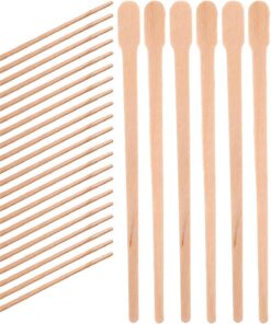 OUNONA 100 Palitos de Madera para Depilación Cera, Seguros y Cómodos para Eliminar Vello Corporal y Facial Playa