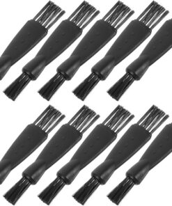 STOBAZA Cepillo de Afeitar Eléctrico para Hombres Negro Mango Antideslizante y 10 Piezas de Nylon para Limpieza Portátil de Recortadora en Viajes y Uso Profesional