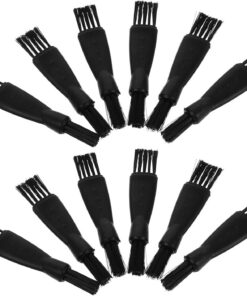 Toyvian Cepillo limpiador eléctrico para afeitadora y cortadora de pelo, pack de 20 piezas de plástico negro con doble cabezal, para limpieza minuciosa en uso diario