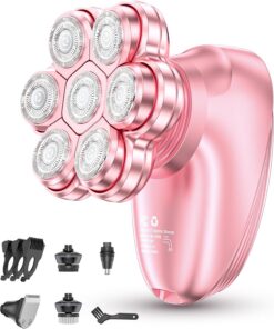 Maquinilla de afeitar eléctrica 5 en 1 para mujer, cabezales magnéticos 7D, afeitadora de cuerpo completo, impermeable, húmedo y seco con pantalla LED, recortadora de bikini recargable para axilas