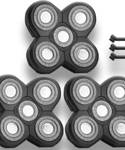 Paquete de 3 cuchillas de repuesto para afeitadora compatibles con kit de afeitadora de cabeza F-ree-bird, cabezales de repuesto de 5 cuchillas para hombres calvos, cuchillas de repuesto Ruixin para