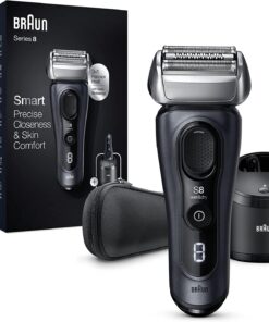 Braun Series 8 8463cc Afeitadora Eléctrica Hombre,Cabezal 3+1 con Recortadora,Tecnología Sónica y Cabezal con 40°,Centro de Limpieza SmartCare 5 en 1,Uso en Seco y en Mojado con Batería de 60 Minutos